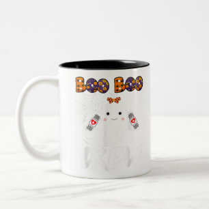 Boo Crew Nurse Funny Halloween Costume F Two-Tone Coffee Mug