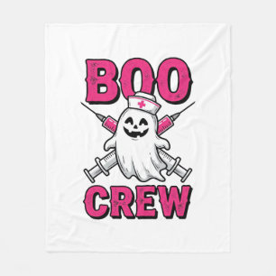 Boo Crew Nurse Ghost Halloween Vector Design_1 Fleece Blanket