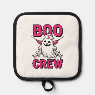 Boo Crew Nurse Ghost Halloween Vector Design_1 Pot Holder