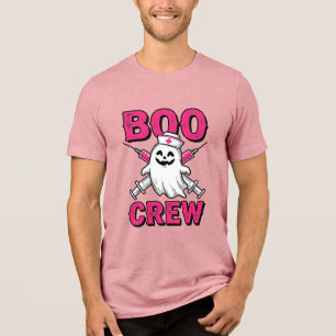 Boo Crew Nurse Ghost Halloween Vector Design_1 Tri-Blend Shirt