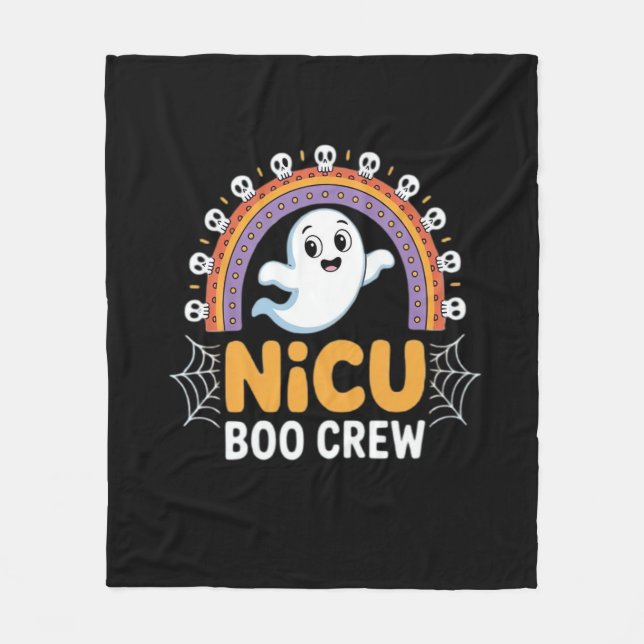 Boo Crew Nurse Halloween for Nurses Ghost Essentia Fleece Blanket (Front)