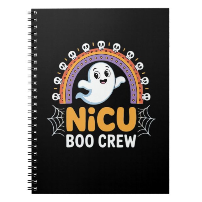 Boo Crew Nurse Halloween for Nurses Ghost Essentia Notebook (Front)