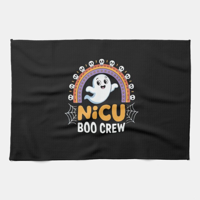 Boo Crew Nurse Halloween for Nurses Ghost Essentia Tea Towel (Horizontal)