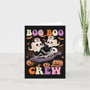 Boo Crew Nurse Halloween Ghost Skeleton Nurses Rn  Card