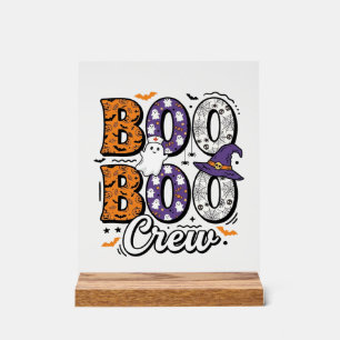 Boo Crew Nurse Halloween Vintage Shirt Design_1 Acrylic Sign