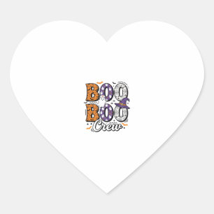 Boo Crew Nurse Halloween Vintage Shirt Design_1 Heart Sticker
