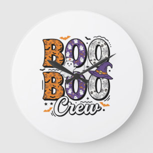 Boo Crew Nurse Halloween Vintage Shirt Design_1 Large Clock