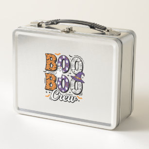 Boo Crew Nurse Halloween Vintage Shirt Design_1 Metal Lunch Box