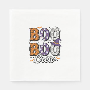 Boo Crew Nurse Halloween Vintage Shirt Design_1 Napkin