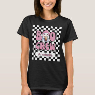 Boo Crew Pink Ghost with Iced Coffee Personalised T-Shirt