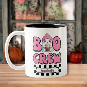 Boo Crew Pink Personalised Two-Tone Coffee Mug
