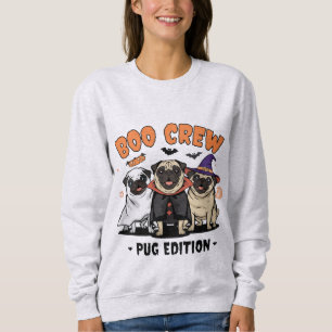 Boo Crew – Pug Edition   Cute Halloween Dog Design Sweatshirt