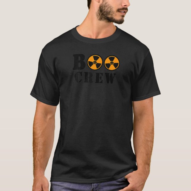 Boo Crew Radioactive Warning Sign Halloween Raglan T-Shirt (Front)