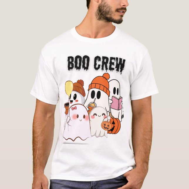 Boo Crew Shirt | Cute Ghost Squad Halloween  (Front)