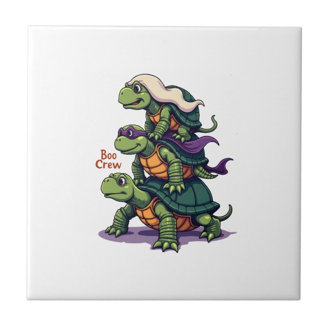 Boo Crew Turtle Ceramic Tile (Front)