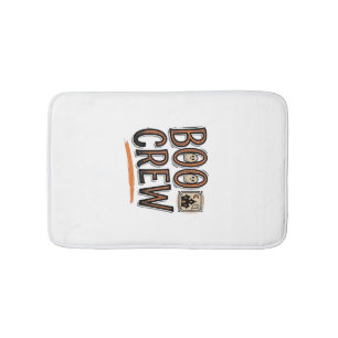 Boo Crew Vintage Halloween Engraving Shirt Design_ Bath Mat