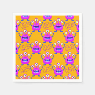 Boo! Cute Funny Spooky Monsters Halloween Napkin