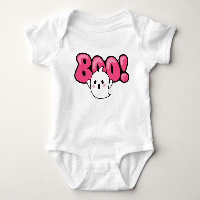 Boo Cute Ghost  Baby Bodysuit (Front)