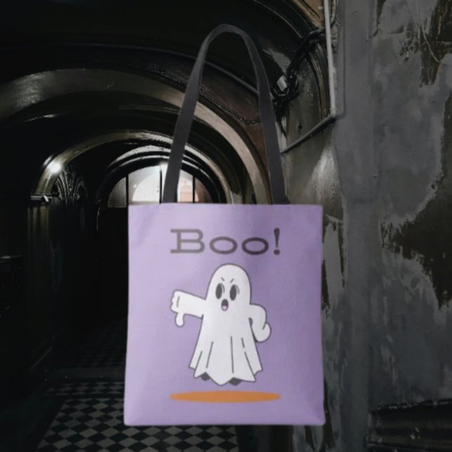 Boo! Cute Ghost Funny Halloween Tote Bag (Creator Uploaded)