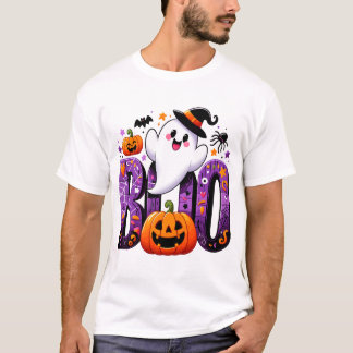 Boo Cute Ghost Halloween Design T-Shirt
