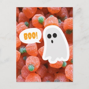 BOO! Cute Ghost Halloween Postcard