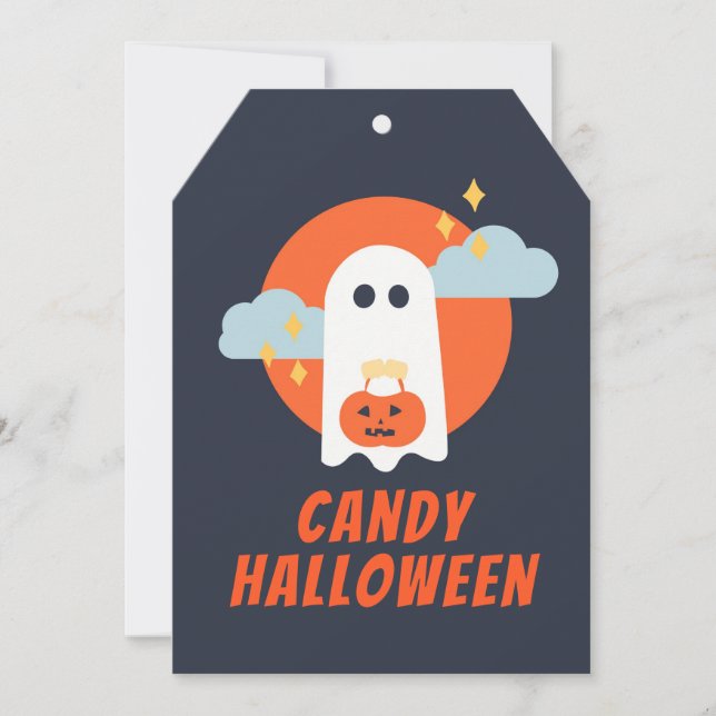 Boo Cute Ghosts Candy halloween Card (Front)