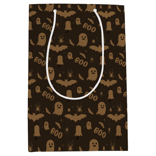 Boo Cute Halloween Pattern Medium Gift Bag (Front)