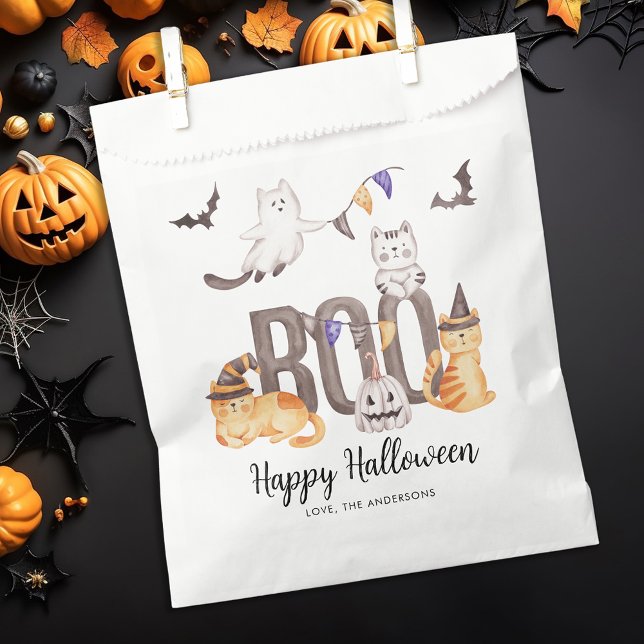 Boo Cute Happy Halloween Cats Ghosts Pumpkin Kid's Favour Bag (Creator Uploaded)