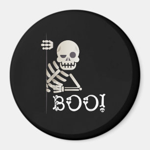 Boo! Cute Hiding Peekaboo Scary Kids Halloween Ske Magnet