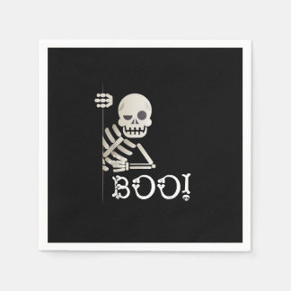 Boo! Cute Hiding Peekaboo Scary Kids Halloween Ske Napkin
