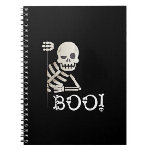 Boo! Cute Hiding Peekaboo Scary Kids Halloween Ske Notebook