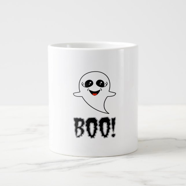 Boo! Cute Little Halloween By Lucas Retro Classic Large Coffee Mug (Front)
