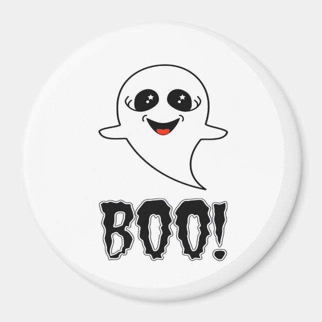 Boo! Cute Little Halloween By Lucas Retro Classic Magnet (Front)