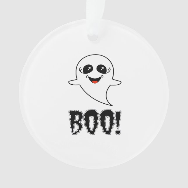 Boo! Cute Little Halloween By Lucas Retro Classic Ornament (Front)