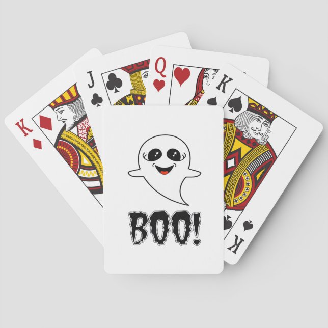Boo! Cute Little Halloween By Lucas Retro Classic Playing Cards (Back)