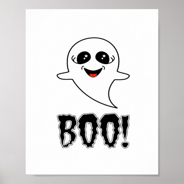 Boo! Cute Little Halloween By Lucas Retro Classic Poster (Front)