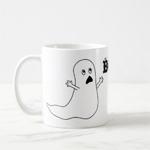 Boo! Cute Scared Ghost Cartoon Coffee Mug