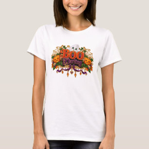 BOO Darling Elegant Purple Orange Halloween Chic T-Shirt