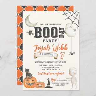 BOO-DAY Party Spooky Kids Halloween Birthday  Invitation