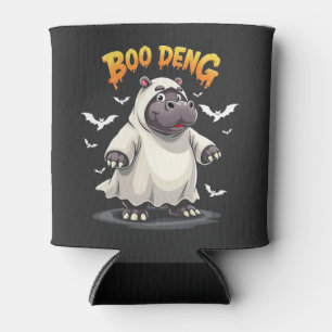 Boo Deng Ghost Baby Pygmy Hippo Moo Deng Halloween Can Cooler