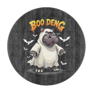 Boo Deng Ghost Baby Pygmy Hippo Moo Deng Halloween Cutting Board