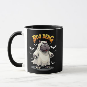 Boo Deng Ghost Baby Pygmy Hippo Moo Deng Halloween Mug