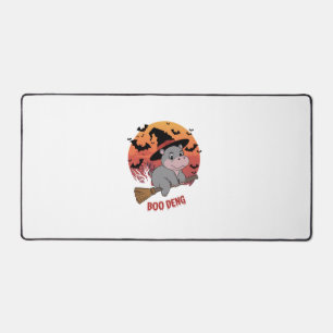 Boo Deng Hippo Halloween Moo Deng Baby Hippo Long  Desk Mat