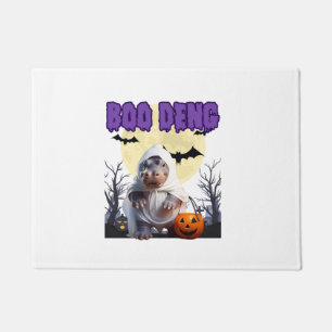 Boo Deng Moo Deng Cute Baby Pygmy Hippo Halloween  Doormat