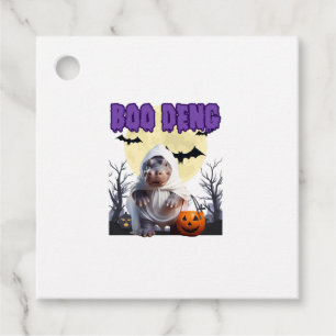 Boo Deng Moo Deng Cute Baby Pygmy Hippo Halloween Favour Tags