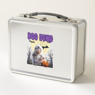 Boo Deng Moo Deng Cute Baby Pygmy Hippo Halloween Metal Lunch Box