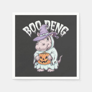 Boo deng Spooky Halloween Moo Deng Baby Hippo Napkin
