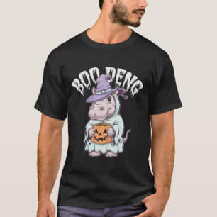 Boo deng Spooky Halloween Moo Deng Baby Hippo T-Shirt