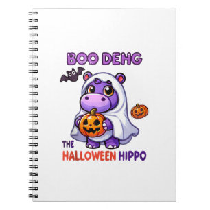 Boo Deng The Halloween Hippo Cute Bouncy Pig Costu Notebook