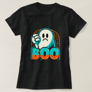 Boo Disapproving Grumpy Halloween Ghost Design T-Shirt